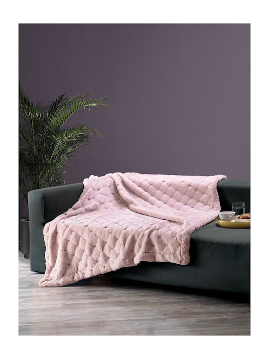 Makis Tselios Home Zweisitzer-Sofa Überwurf Pavia 180x250cm Pink