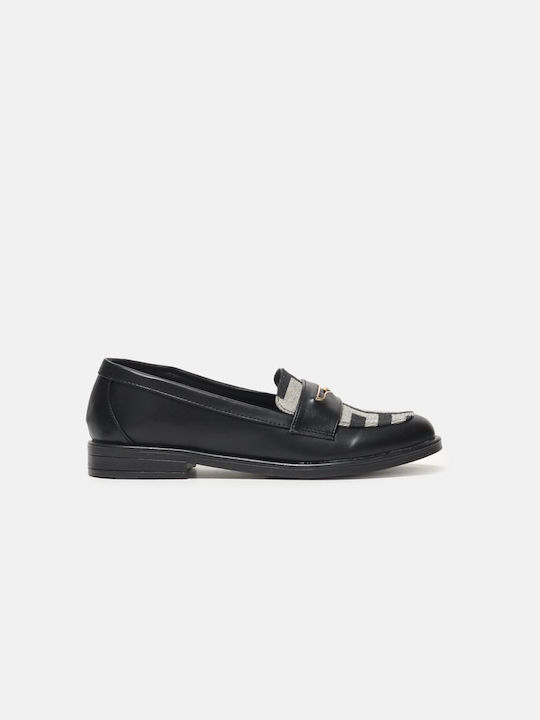 InShoes Δερμάτινα Γυναικεία Loafers σε Μαύρο Χρώμα