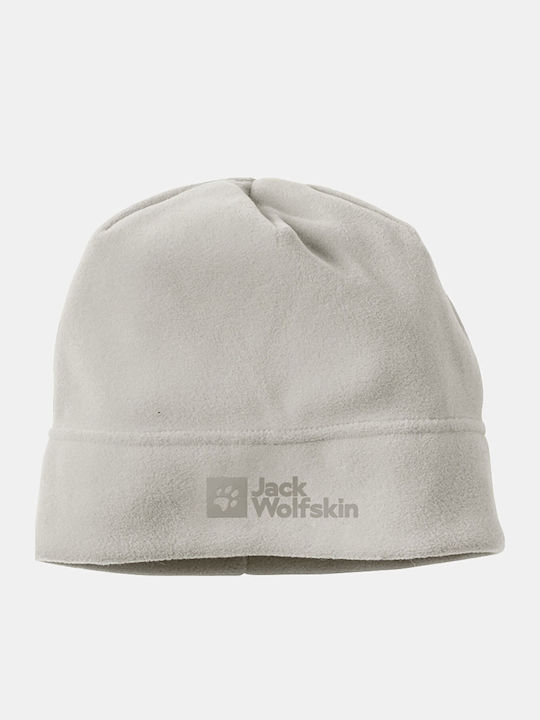 Beanie Unisex Fleece Σκούφος Πλεκτός σε Λευκό χρώμα
