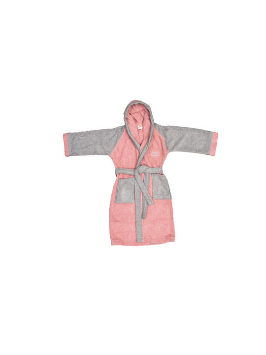Dimcol Kids Hooded Bathrobe Coral