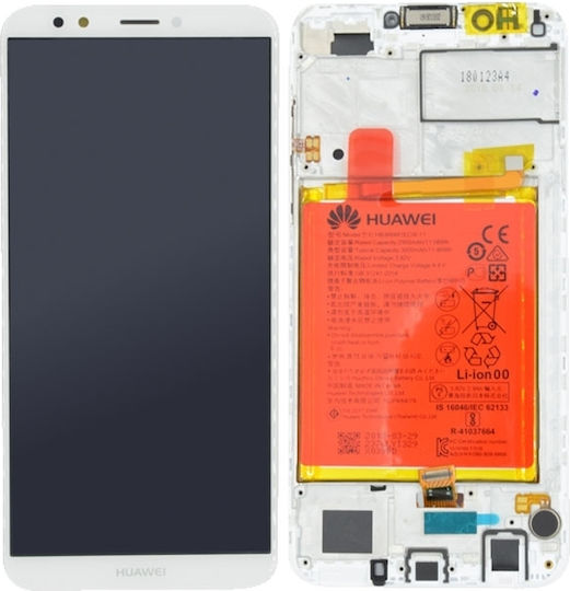 Huawei Screen with Touch Mechanism and Frame for Huawei Y7 2018. (White)