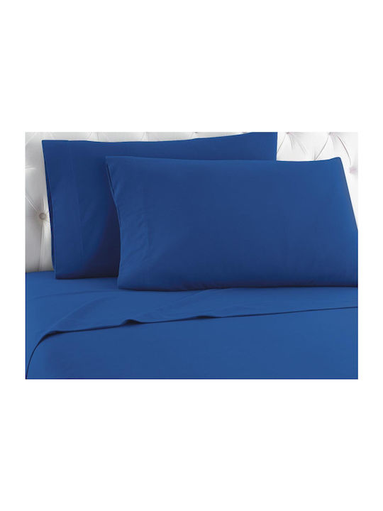 TnS Sheet King Size with Elastic 180x200+25cm. Midnight Blue