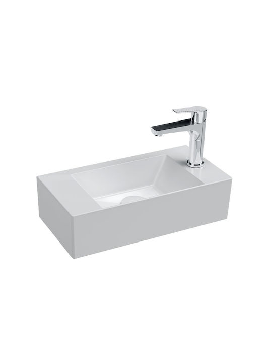 Bianco Ceramica Tetra N Wall-mounted / Vessel Sink Porcelain 51x25x9cm Bianco