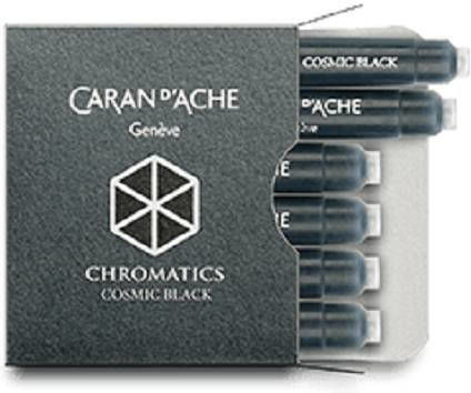 Caran D'ache 6 Ανταλλακτικά Μελάνια για Πένα Μαύρα