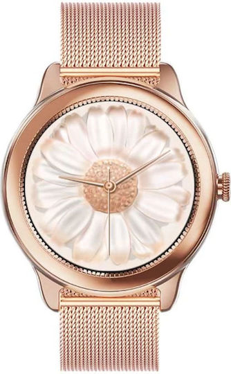 Jmsmart Lite Aluminium Smartwatch με Παλμογράφο (Ροζ Χρυσό)