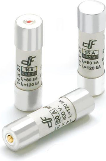DF electric Safety Cylindrical Porcelain Fast-Bow 14x51mm 50A (054-214512050) 1pcs