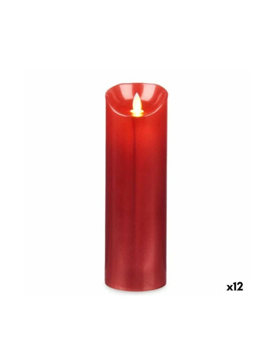 Acorde Διακοσμητικό Φωτιστικό Κερί LED Μπαταρίας σε Κόκκινο Χρώμα