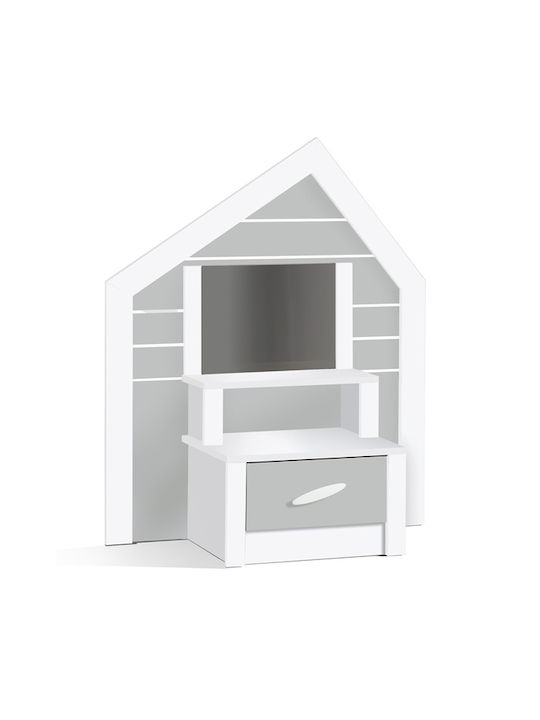 Wooden Kids Bedside Table White 109.2x41,3x118,1cm