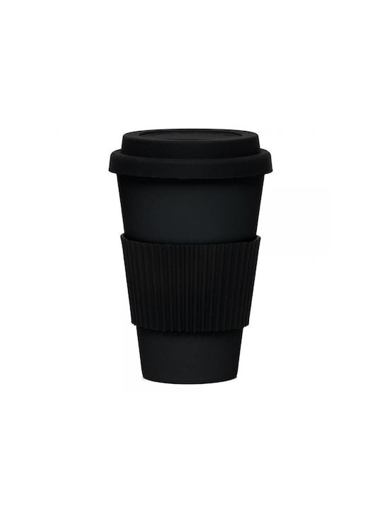 Polo Bamboo Cup with Lid Black 450ml