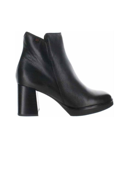 Leder Stiefeletten Damen Schwarz