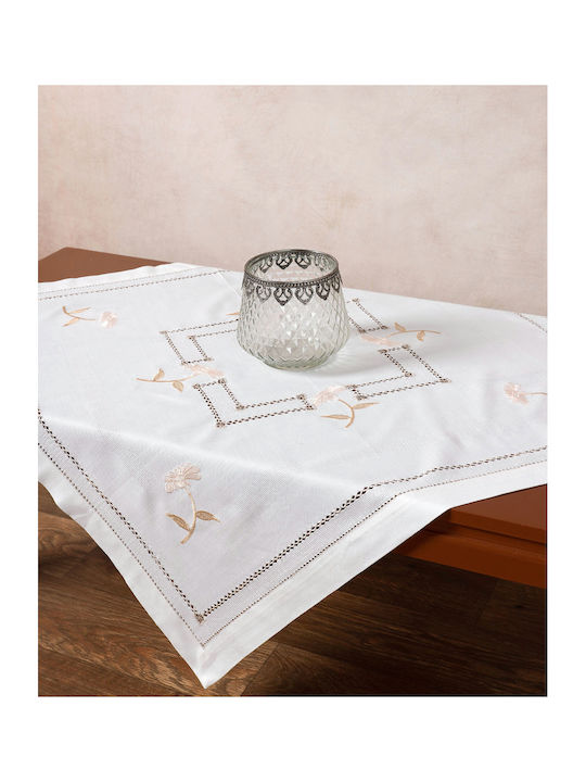 Silk Fashion Καρέ Τραπεζομάντηλο Κοφτό 0698 Ivory 85x85εκ.