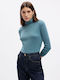 GAP Women's Long Sleeve Sweater Turtleneck blue wonder