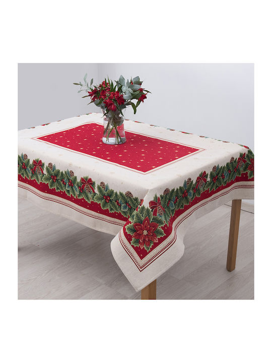 Dimeco Christmas Tablecloth Fabric L180xW140cm 1pcs