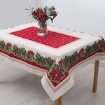 Dimeco Christmas Tablecloth Fabric Red L180xW14...