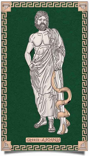 Slevori Ασκληπιός Πίνακας Ξύλινος 30x18cm
