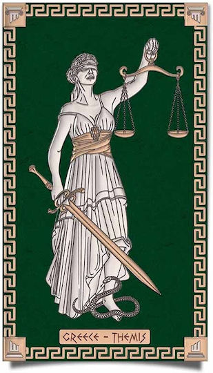 Slevori Goddess Themis Painting Wooden 30x18cm