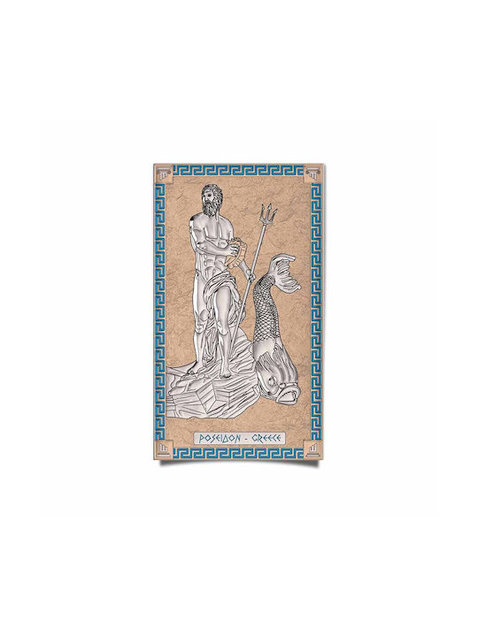 Slevori Θεός Ποσειδώνας Πίνακας Ξύλινος 30x18cm
