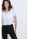 BodyTalk Women's Athletic Crop Top Short Sleeve White 1201-902920-00200