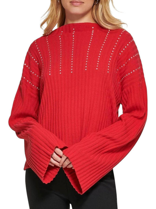 Women's Long Sleeve Sweater Cotton Red