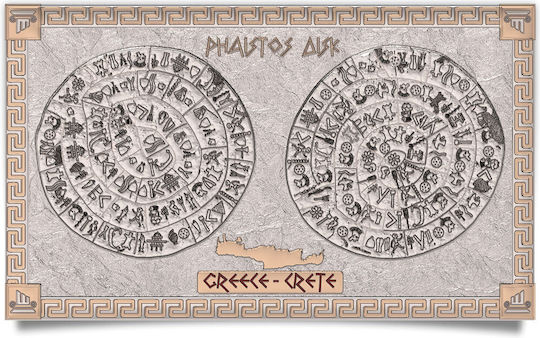 Slevori Δίσκος Της Φαιστού Πίνακας Ξύλινος 20x12cm