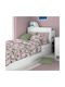 Dimcol Σετ Σεντόνια Μονά Βαμβακερά Panda Bear Pink 160x240cm 3τμχ