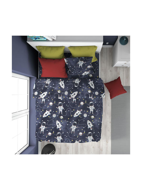 Dimcol Kids Duvet Cover Single Cotton Blue 160x240cm