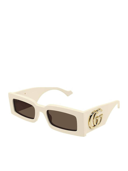 Gucci Women's Sunglasses with Beige Plastic Fra...