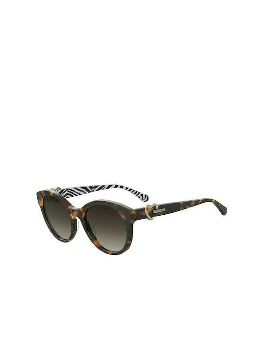 Moschino Sonnenbrillen mit Braun Schildkröte Rahmen und Braun Verlaufsfarbe Linse MOL068/S 086/HA