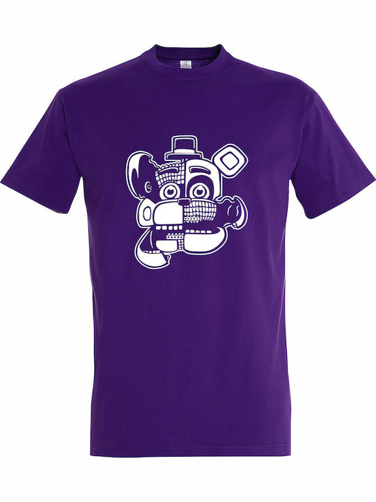 kirikoko Freddy's Face Five Nights At Freddy's T-shirt Purple Cotton
