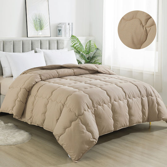 Adam Home Πάπλωμα Μονό με Γέμιση Hollowfiber 160x220εκ. 600 Beige 350Gsm