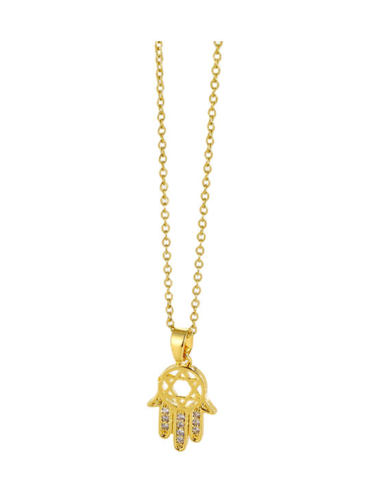 Callajewels Κολιέ Χέρι Φατιμέ από Επιχρυσωμένο Ατσάλι