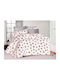 Dimcol Single Quilt 160x240cm Snowflake 462 White-Red 300 GSM