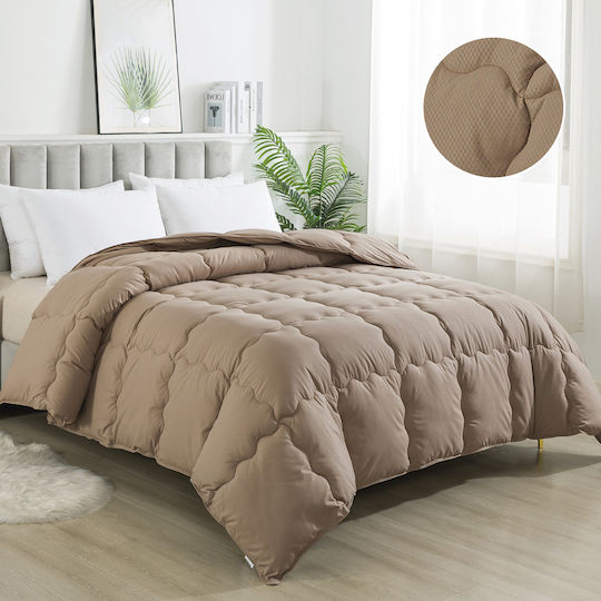 Adam Home Duvet Single with Hollowfiber Filling 160x220cm 600 Taupe 350 GSMGsm
