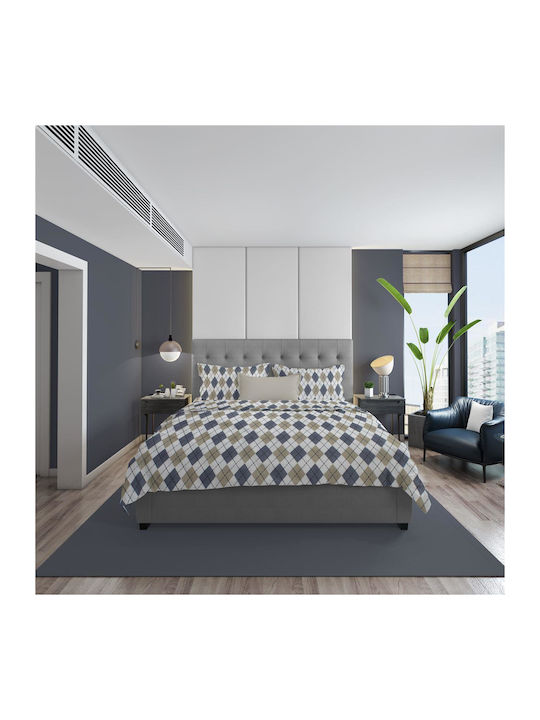 Dimcol Duvet Cover Cotton Single 160x240 Diamon...