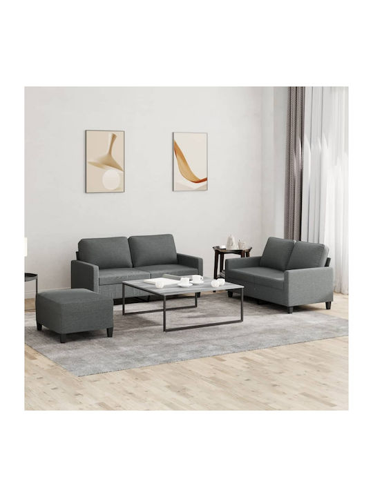 Σετ Σαλονιού 2-Sitzer & 2-Sitzer & Hocker Dark Grey