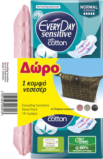 Every Day Sensitive Ultra Plus Sanitary Pads with Wings 18pcs