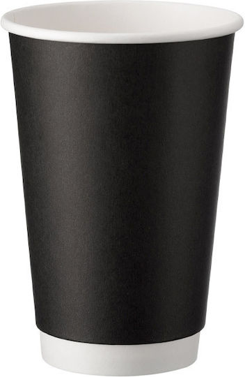 Intertan Einwegbecher Papier Schwarz 480ml 25Stück