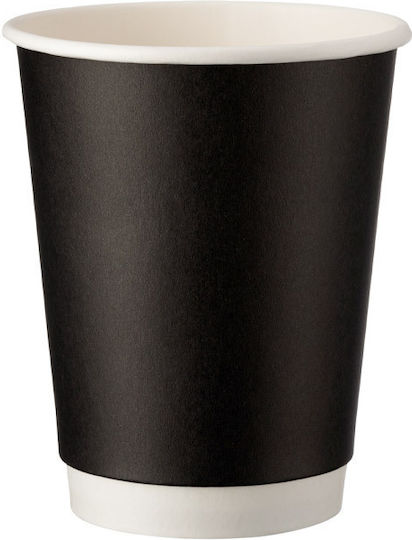 Intertan Disposable Cup Paper Black 240ml 25pcs