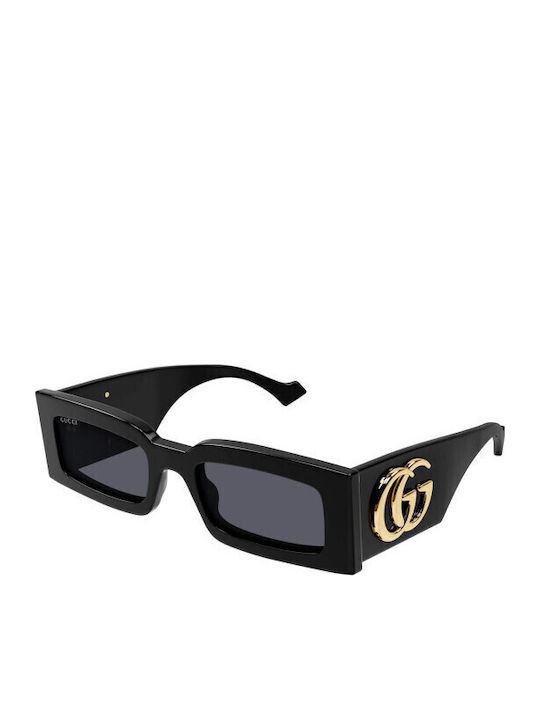 Gucci Unisex Sunglasses With Black Horn-Rimmed Frame And Grey Lens GG1425S 001