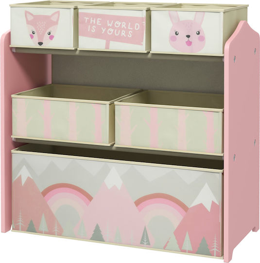 Zonekiz Toy Storage System made of Fabric Pink 63x30x66cm 1pcs