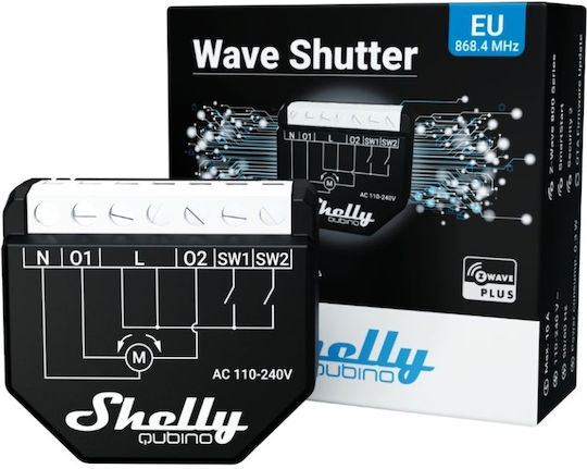 Shelly Qubino Wave Shutter Smart Switch Dimmer 2 Καναλιών Wi-Fi, Z-Wave & RF 10A
