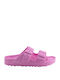 Plato Women's Flat Sandals in Fuchsia Color