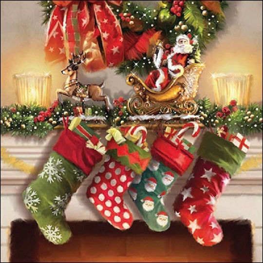 Gialpis Weihnachtliche Servietten mit Socken 20 Stück