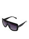 Looks Style Eyewear Unisex Γυαλιά Ηλίου με Μαύρο Κοκκάλινο Σκελετό και Μαύρο Φακό 74CAM-03208