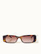 Looks Style Eyewear Unisex Γυαλιά Ηλίου με Καφέ Ταρταρούγα Κοκκάλινο Σκελετό και Καφέ Φακό 74cat-00934