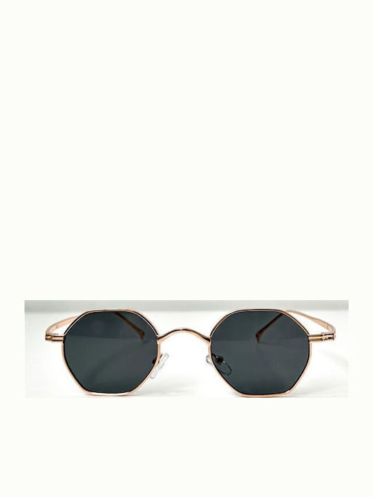 Looks Style Eyewear Γυναικεία Γυαλιά Ηλίου με Χρυσό Μεταλλικό Σκελετό και Μαύρο Φακό 74cab-36120