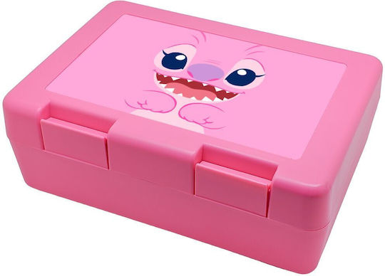 Koupakoupa Plastik Kinder Lebensmittelbehälter Lilo & Stitch Rosa 18.5 x 12.8 x 6.5cm