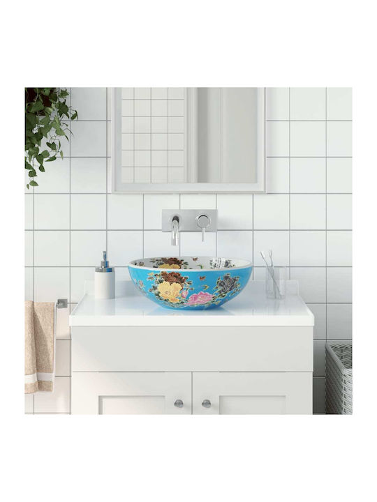 vidaXL Vessel Sink Ceramic 41x41x14cm Blue