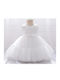 Kinderkleid Ärmellos Tüll Für Blumenmädchen Set mit Zubehör Weiß