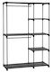 Songmics Κρεμάστρα Δαπέδου από Μέταλλο Μαύρη 112x43x165cm